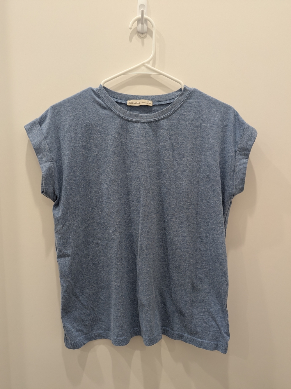 Zenana Outfitters Light Blue Short Sleeve Crewneck Top